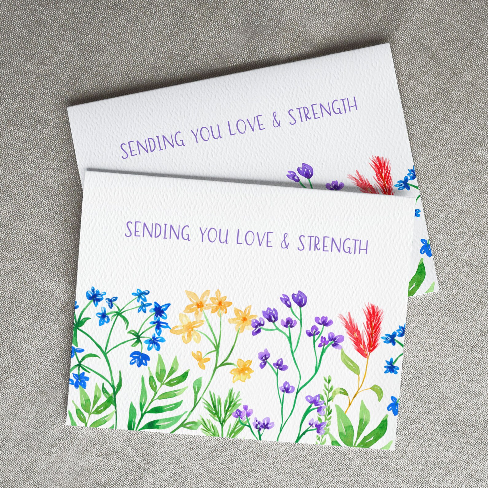 Sending You Love and Strength | Floral Sympathy Card | Condolence Card ...