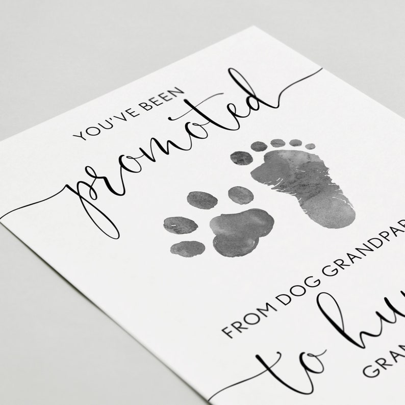 Dog Grandparents Pregnancy Announcement Card to Parents Promoted to Grandparents New Baby Card image 2