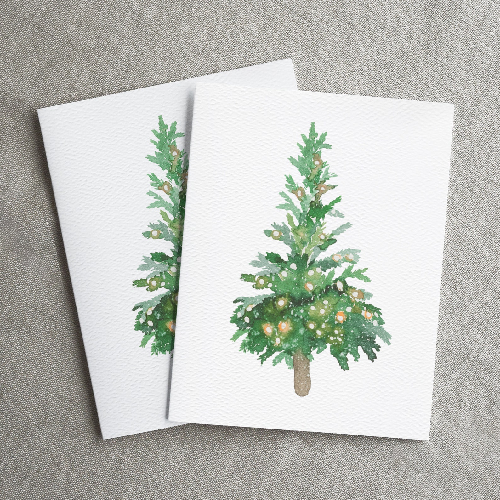 Holiday Trees Card Set Recycled Greeting Cards Card Pack - Etsy