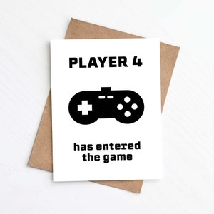 Player 4 Loading Pregnancy Announcement Maternity | Greeting Card