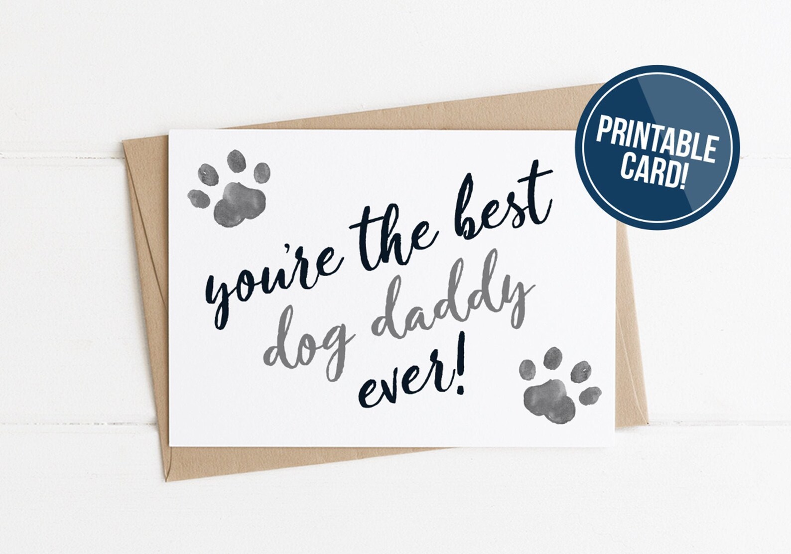 PRINTABLE Dog Dad Card From the Dog Father's Day Etsy