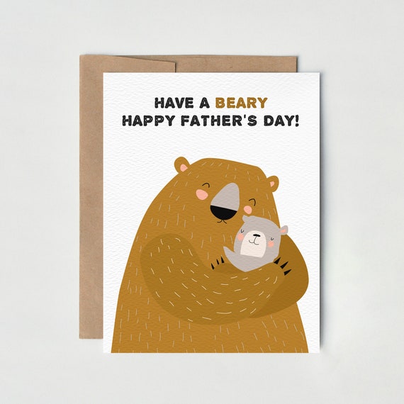 Happy Father's Day Card Papa Bear Have a Beary Happy Etsy