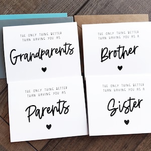 Pregnancy Card Set | Personalized Baby Announcement Cards | for Sister | for Brother | for Parents | for Family