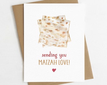 Happy Passover Greeting Card | Sending You Matzah Love | Pesach | Jewish Holiday | Blank Inside