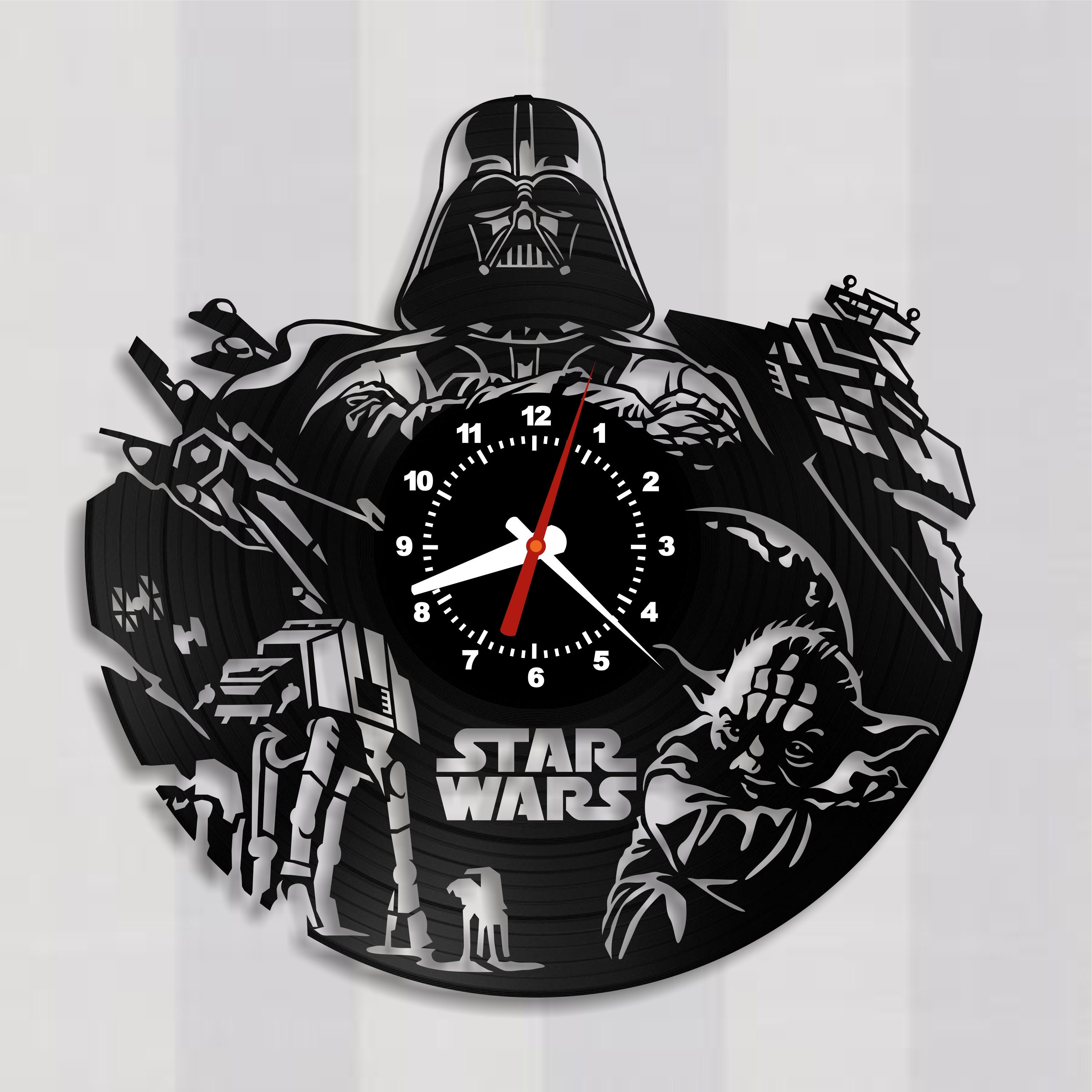 Star Wars Vinyl Wall Clock Darth Vader Vinyl Record Clock Gift Etsy