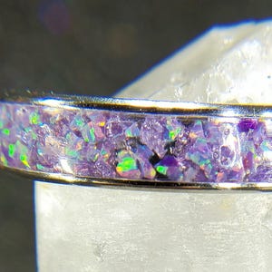 6mm Amethyst & Purple Opal Ring Wedding Ring Wedding Band Promise Ring Propoal Ring Engagement Ring Engagement Band Ring for Her Ring Him