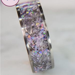 Purple Opal & Amethyst Wedding Ring Wedding Band Promise Ring Propoal Ring Engagement Ring Engagement Band Ring for Her Ring for Him Unique