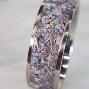 Purple Opal & Amethyst 'Amethyst Forest' Engagement Ring Gift Jewelry Wedding Anniversary Birthday Handmade Unique Artisan Designer Boho