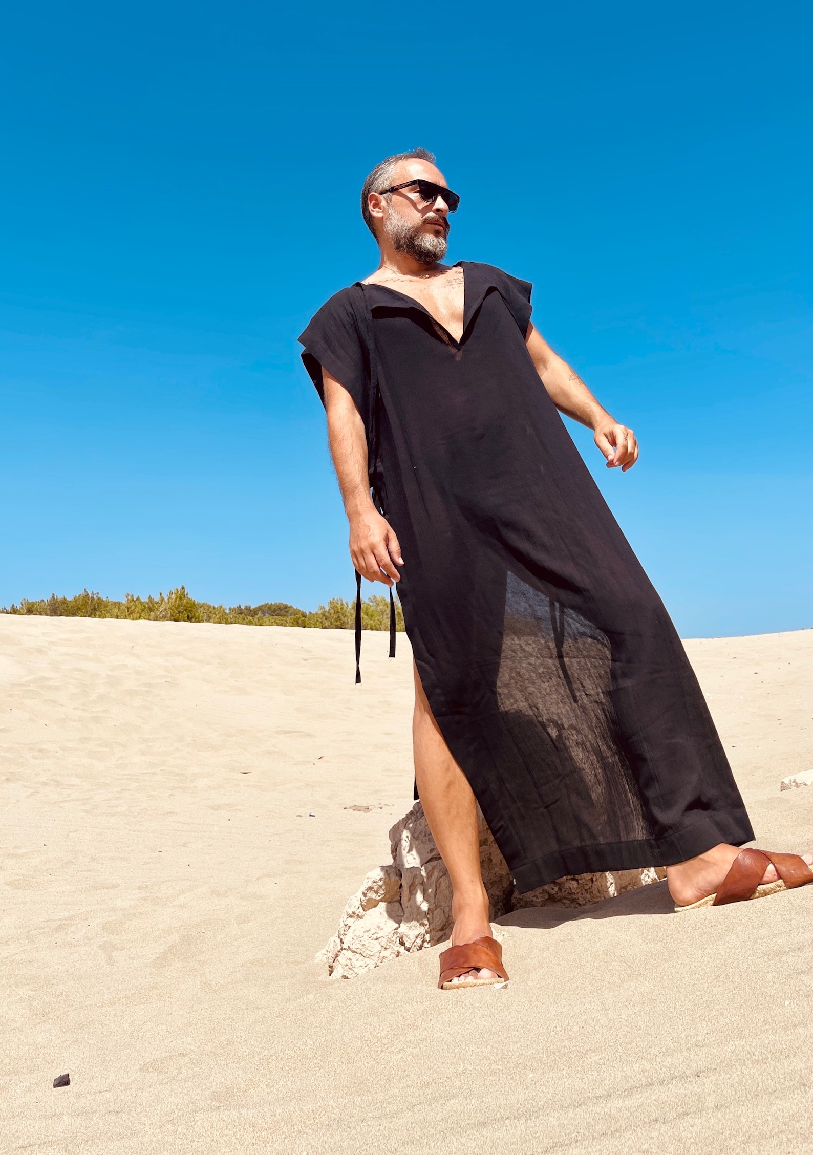 Mens Linen cotton caftan Sexy caftan for men kaftan tunic Etsy