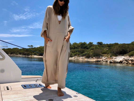 linen caftan dress