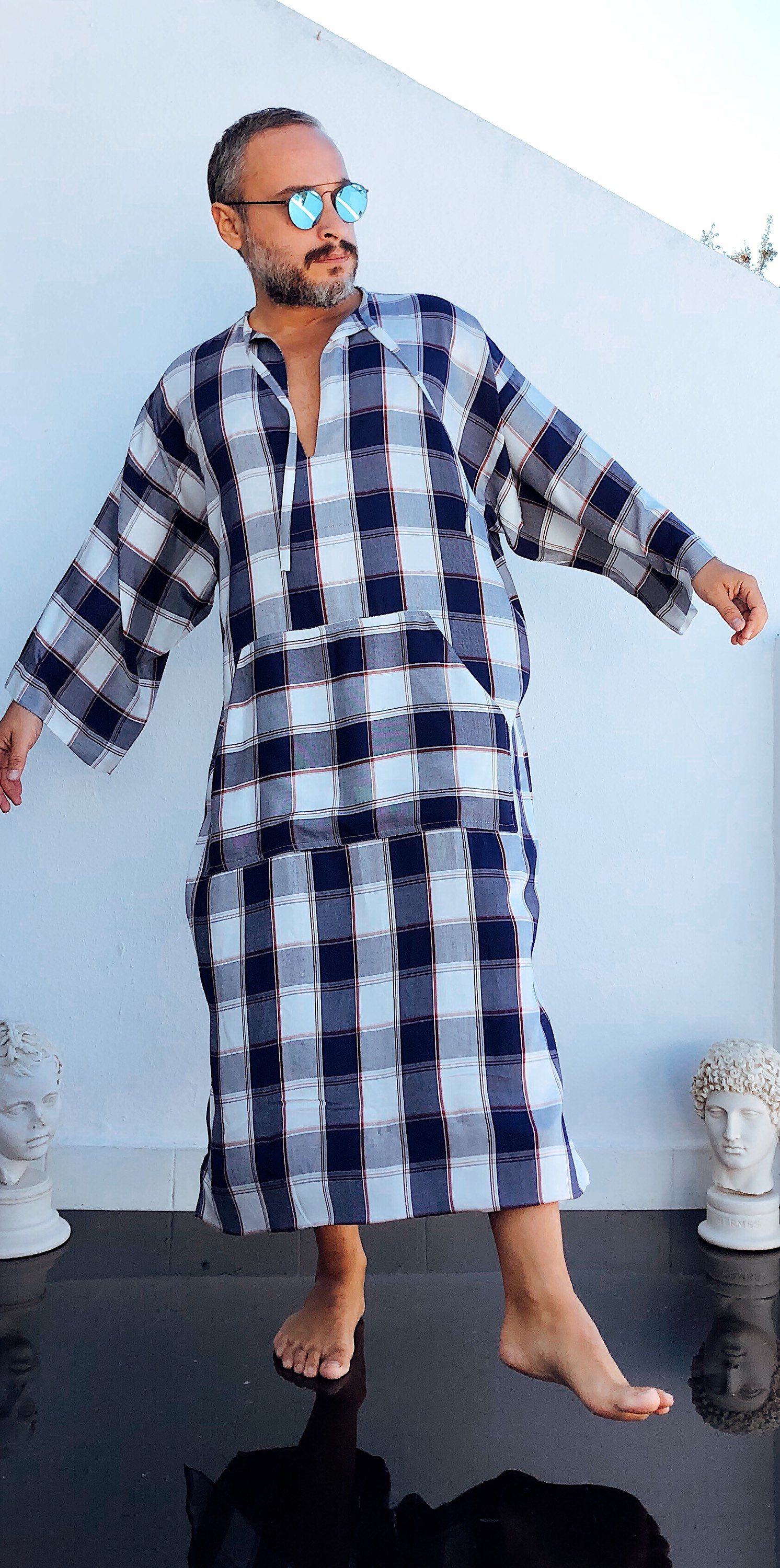 Mens Kaftan shirt greek GREECE style kaftan for men tunic, viscose robe