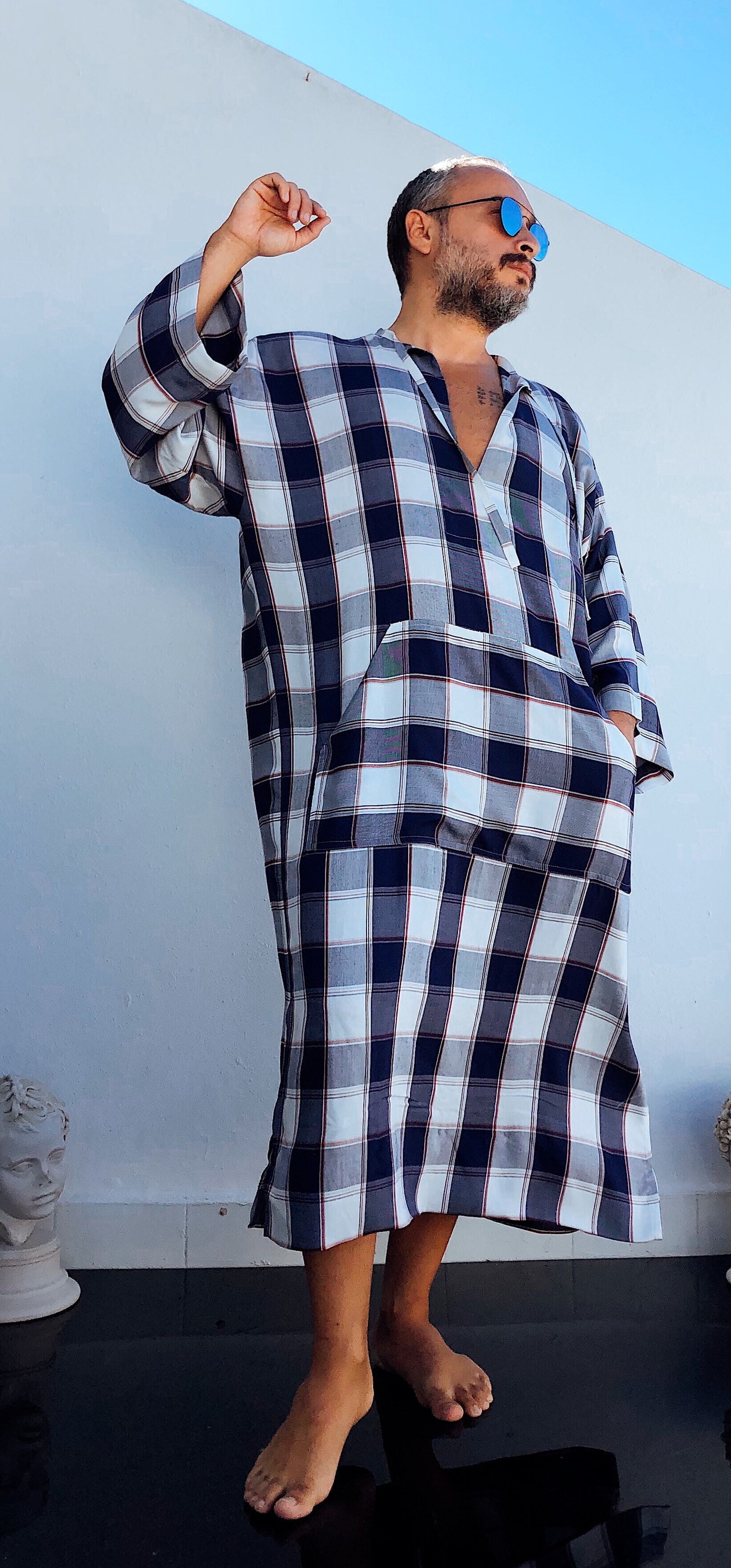 Mens Kaftan shirt greek GREECE style kaftan for men tunic, viscose robe