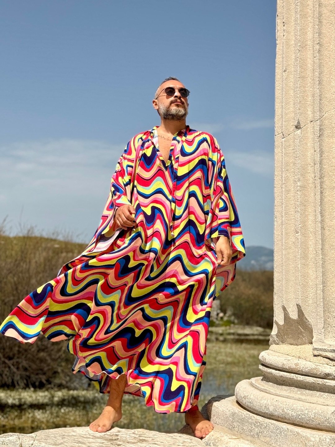 Rainbow caftan sales