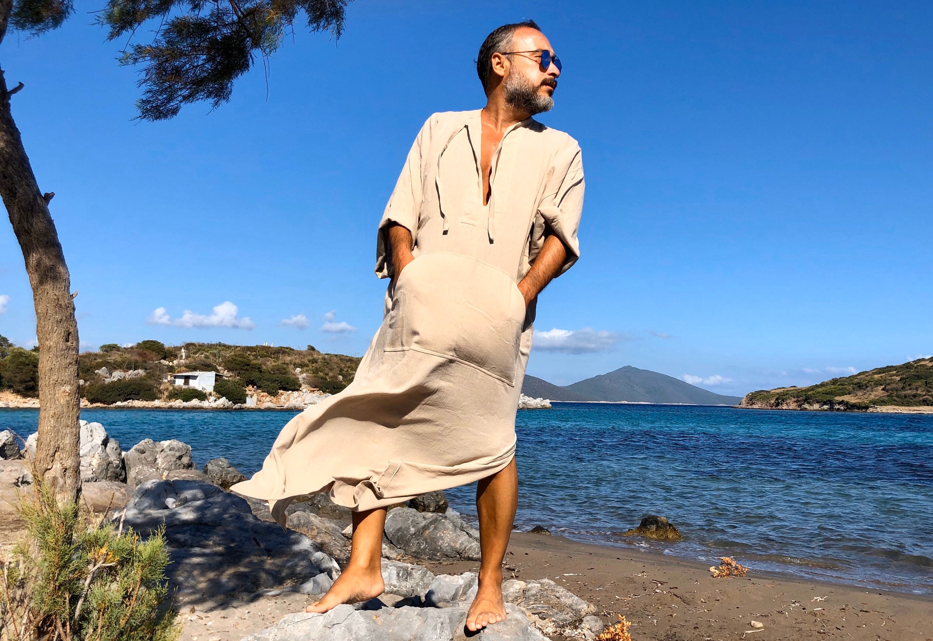 Mens kaftan dressing gown deals