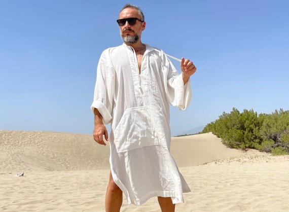 Mens White Caftan Cotton Gauze Kaftan for Men Mid Calf Caftan Pool Party Loose Caftan Plus Size Caftan Kaftan for Men Beige Black Etsy Canada