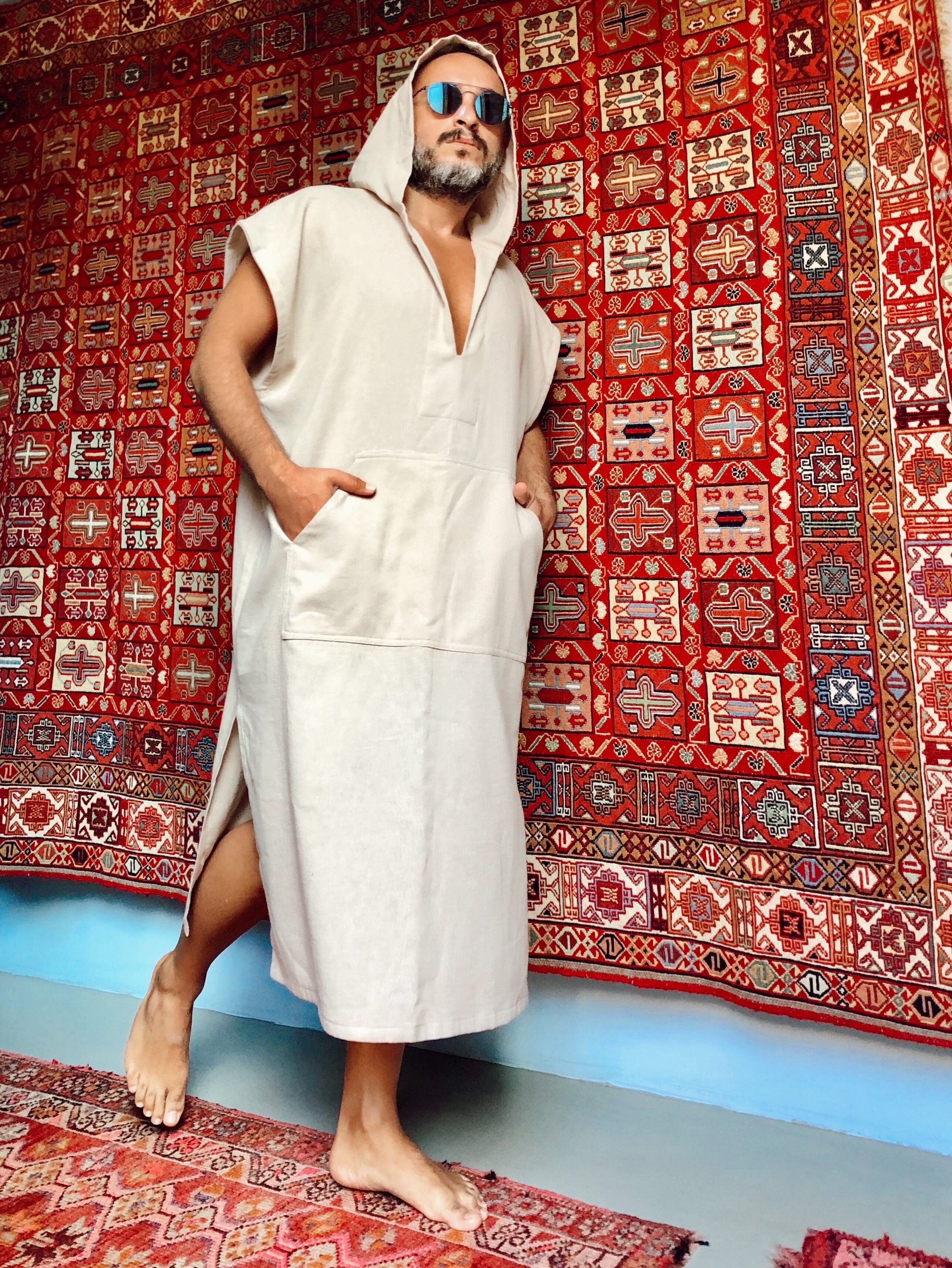 Men Ethnic Kaftan Robes Arab Muslim Shirt Robe Casual Loose Dressing Gown  Pajama | eBay