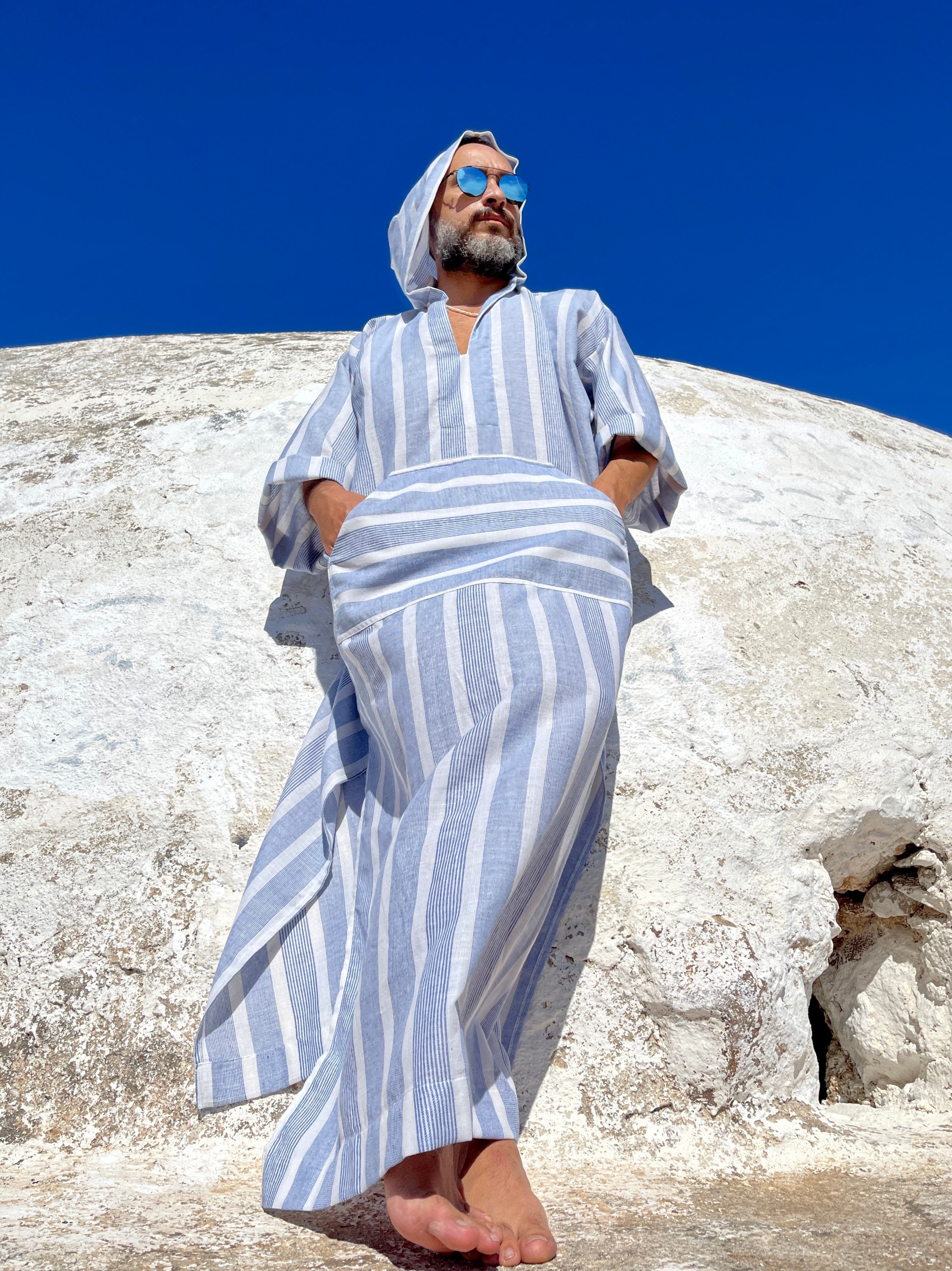 Mens kaftan cotton linen caftan for men / greek kaftan / robes for men