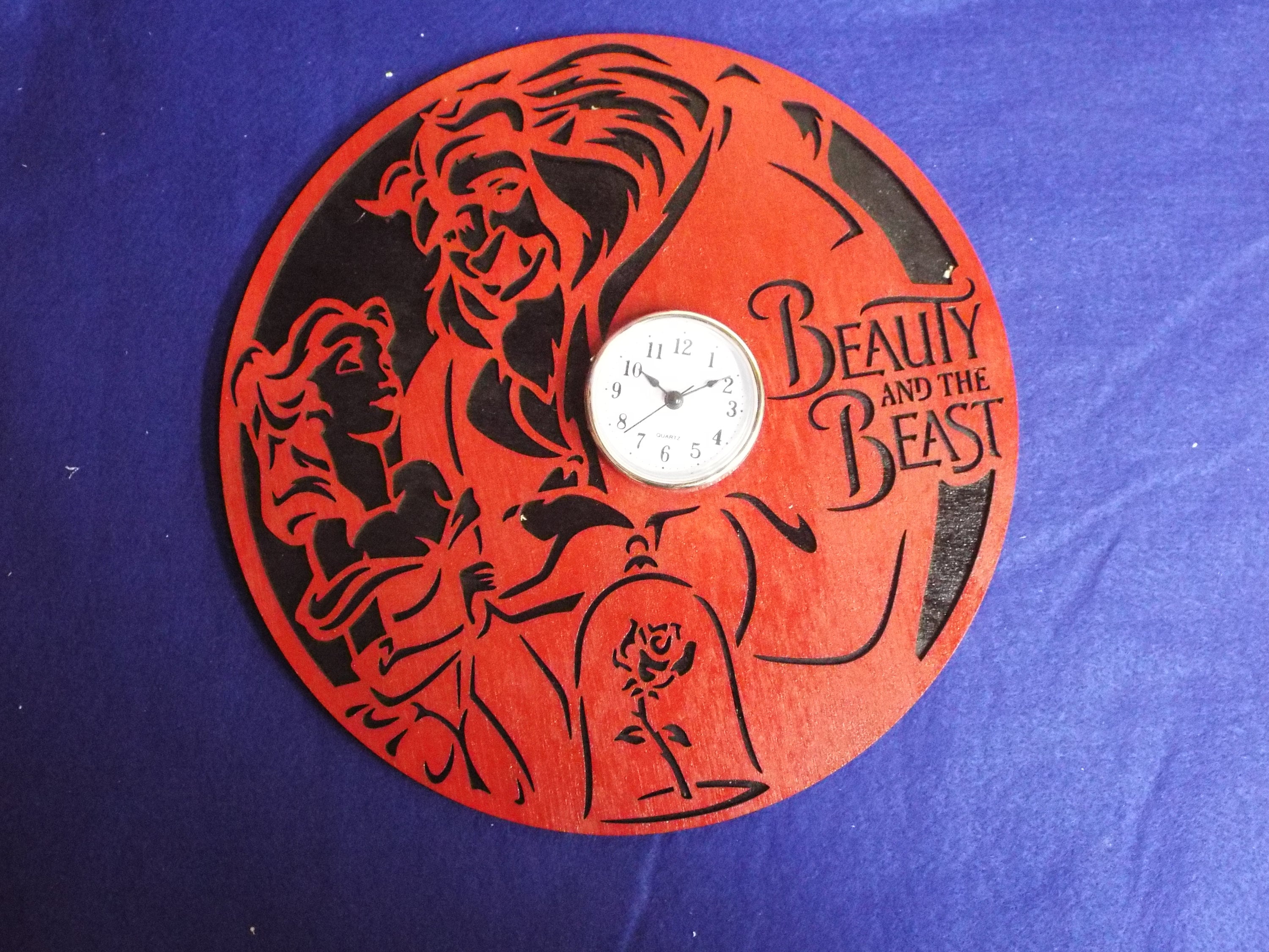 Beauty and the Beast Clock 12 Inch With Quartz Movement Etsy New Zealand
