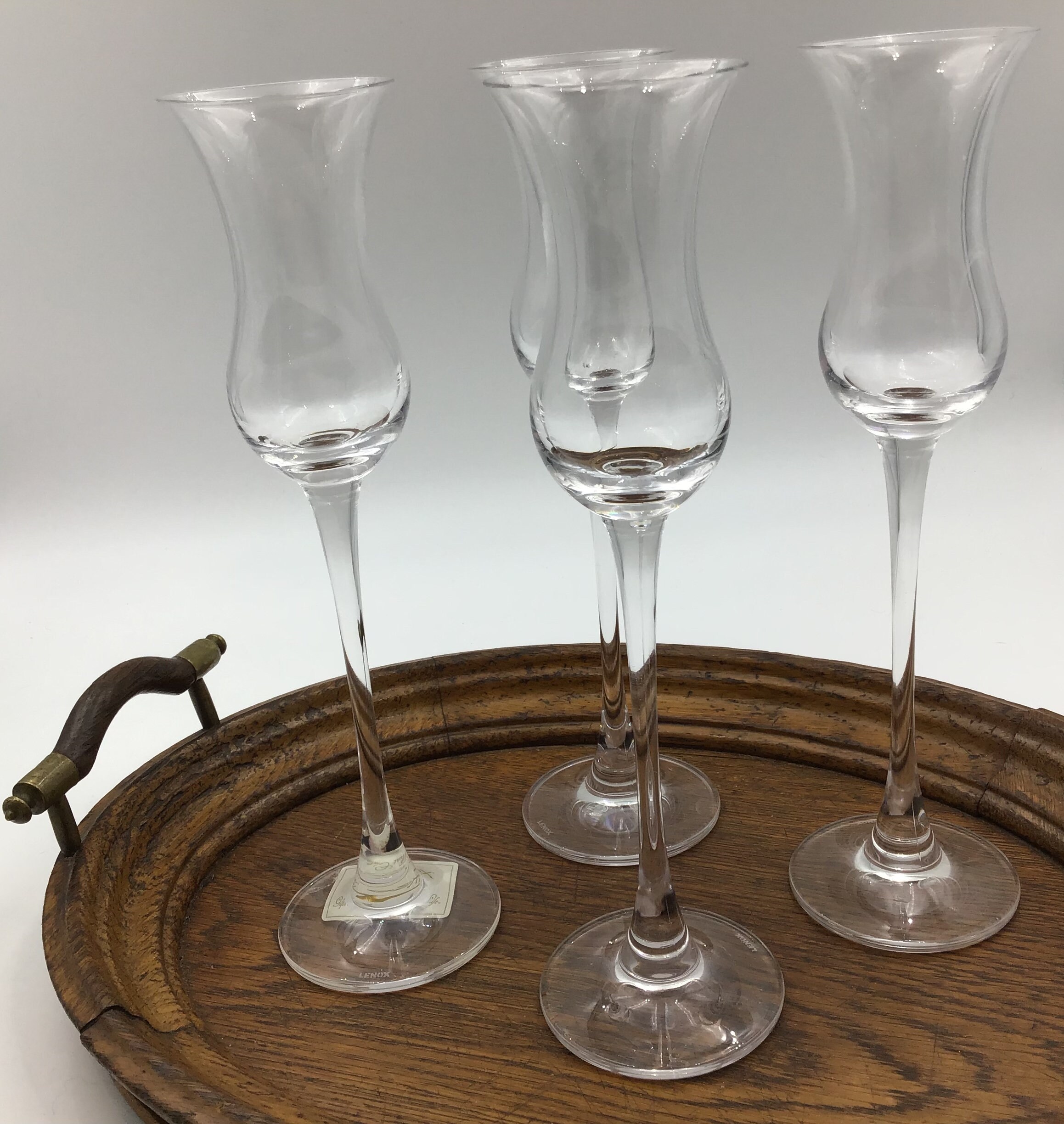 Four Lenox Tall Cordial Glasses Lead Crystal Made in Etsy