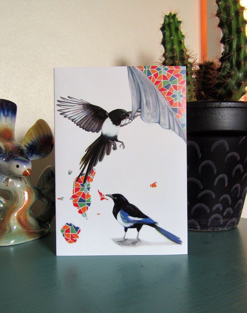 Twa Magpies - Greetings Card - Etsy