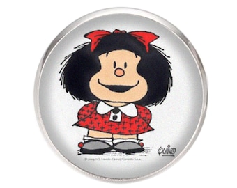 Steel brooch, 25mm diameter, 0.7mm pin, Handmade Mafalda Illustration 2