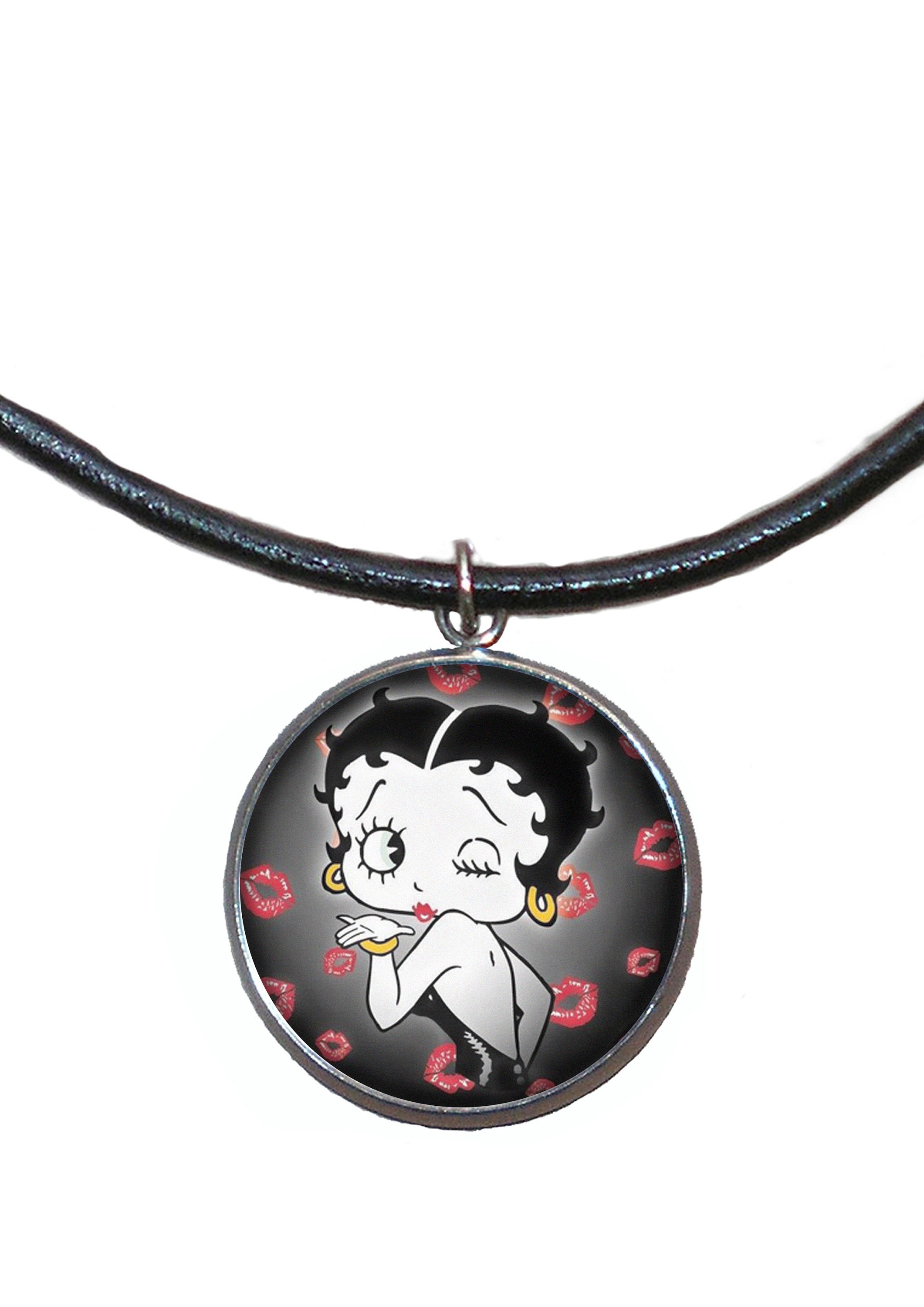 Black chain Betty Boop necklace pop culture Hollywood classic cartoon retro