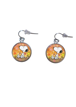 Orecchini Snoopy Woodstock Peanuts Woodstock Snoopy - Orecchini A Perno Da Donna, In Argento Regalo Fan Snoopy