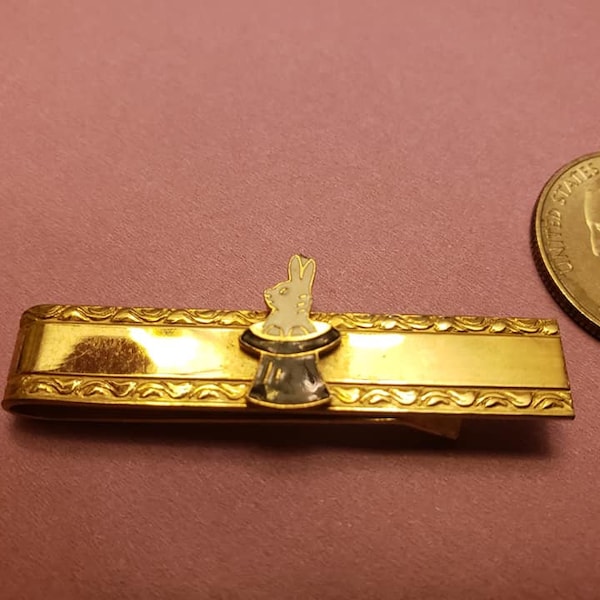 1950's Vintage Gold Tie Clip - Magic Hat Rabbit