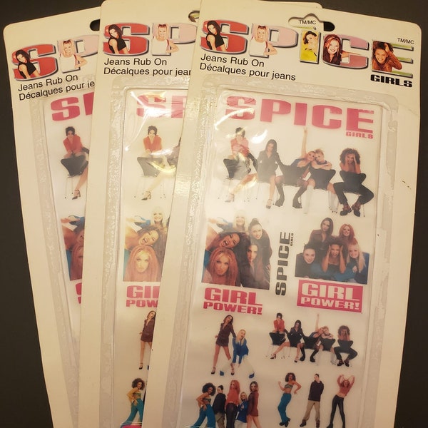 Original 90's Spice Girls Rub Ons for Jeans