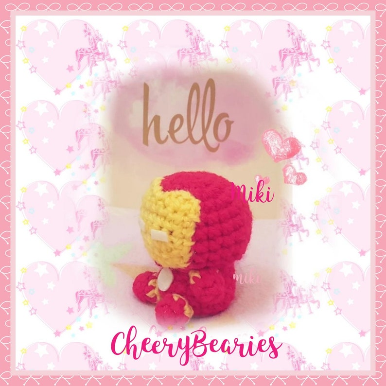 PDF Pattern Ironman plush Marvel plush Avenger plush Ironman crochet pattern kawaii amigurumi Ironman pattern crochet superhero pattern