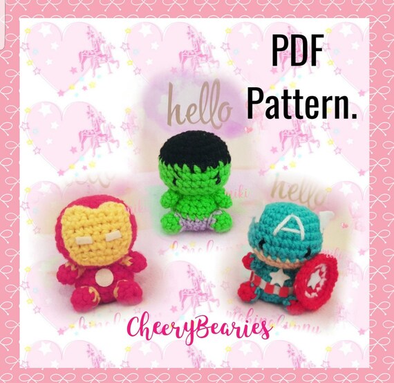 PDF Pattern Ironman plush Marvel plush Avenger plush Ironman crochet pattern kawaii amigurumi Ironman pattern crochet superhero pattern