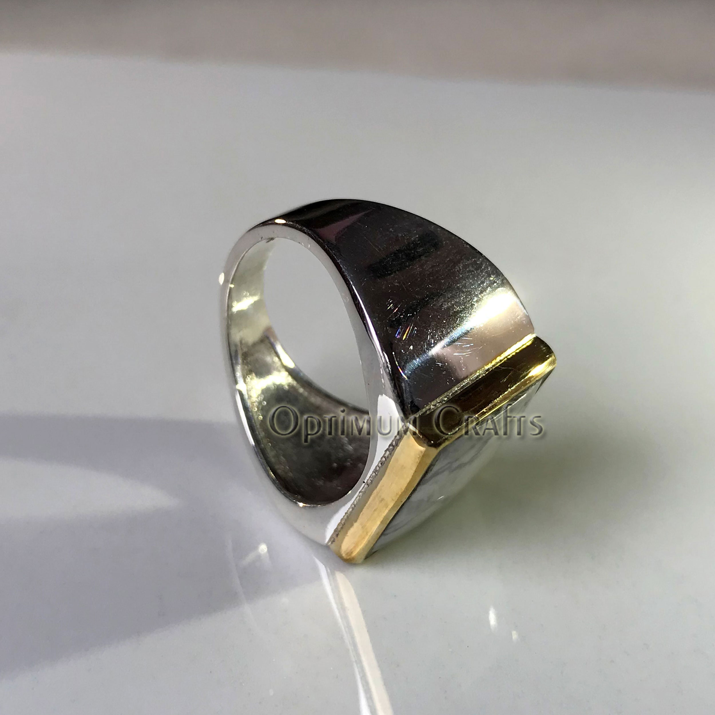 Howlite Signet Ring Solid 925 Sterling Silver Ring Handmade | Etsy