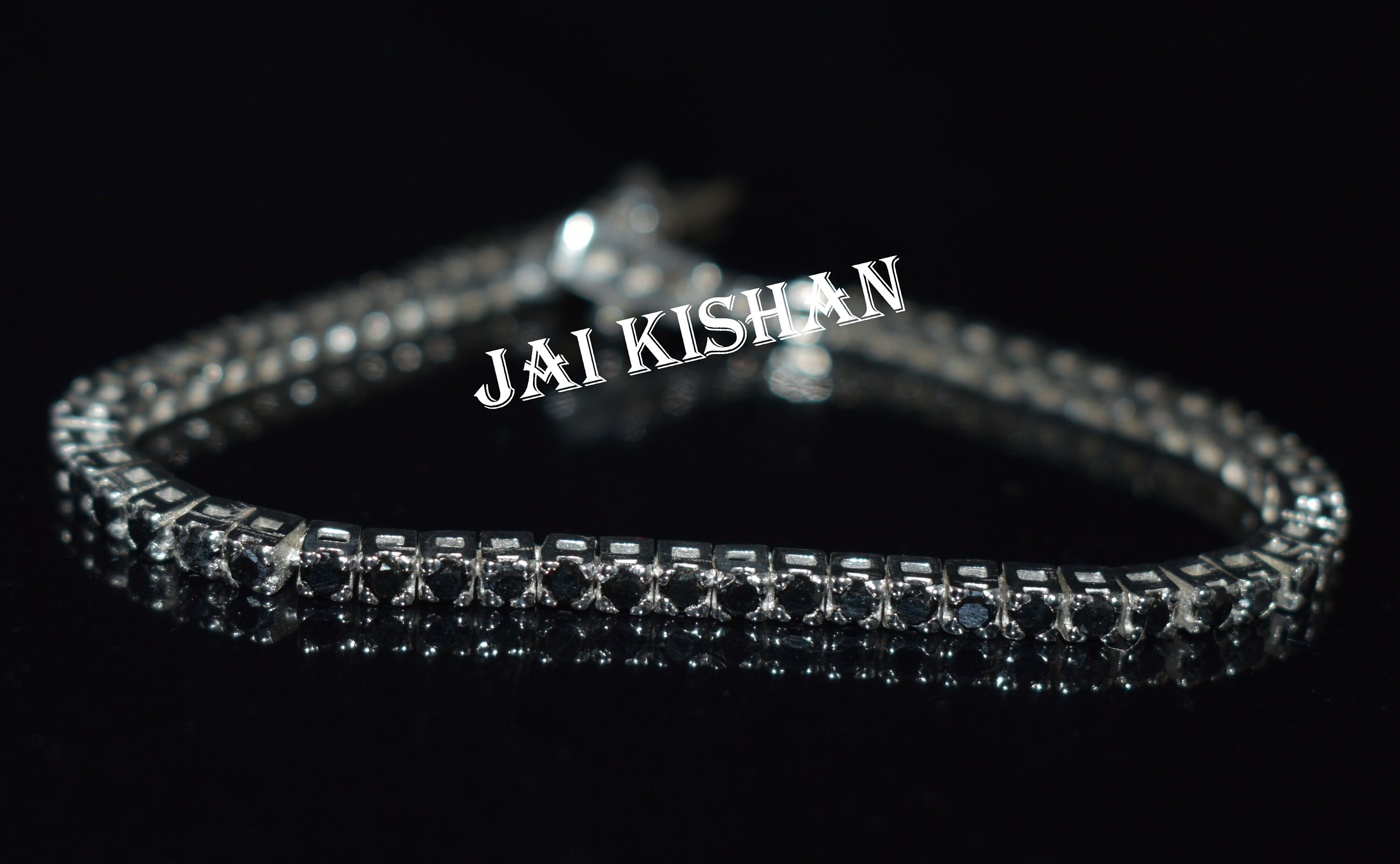 Natural Black Diamond Bracelet, Brilliant Cut Black Diamond Bracelet, 925 Sterling Silver, Tennis Bracelet, Certified Diamond Bracelet, Gift