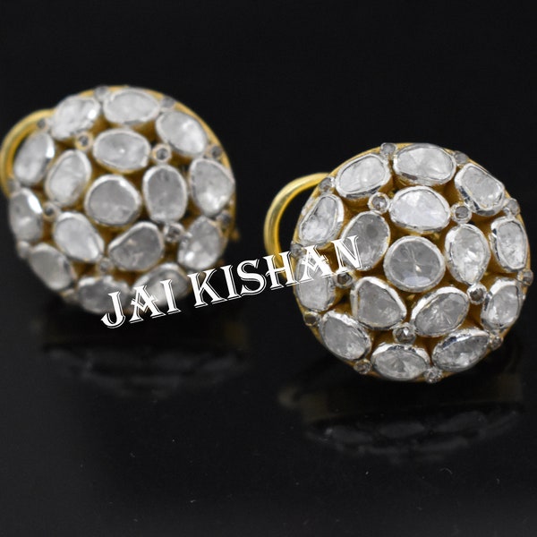 Polki Diamond Earrings Etsy