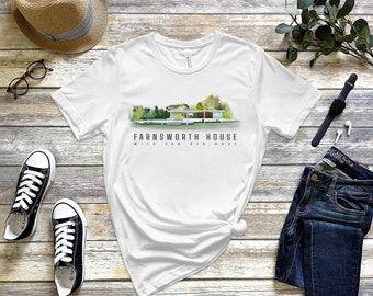 Farnsworth House T Shirt Mid Century Modern Shirt Bauhaus Tee Architecture T-Shirt