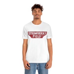 Strawberry Fields Beatles T Shirt John Lennon Strawberry Field Tee Liverpool T-Shirt Gift for Beatles Fan image 3