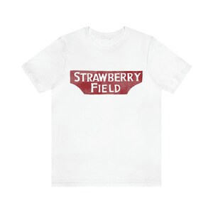 Strawberry Fields Beatles T Shirt John Lennon Strawberry Field Tee Liverpool T-Shirt Gift for Beatles Fan image 2