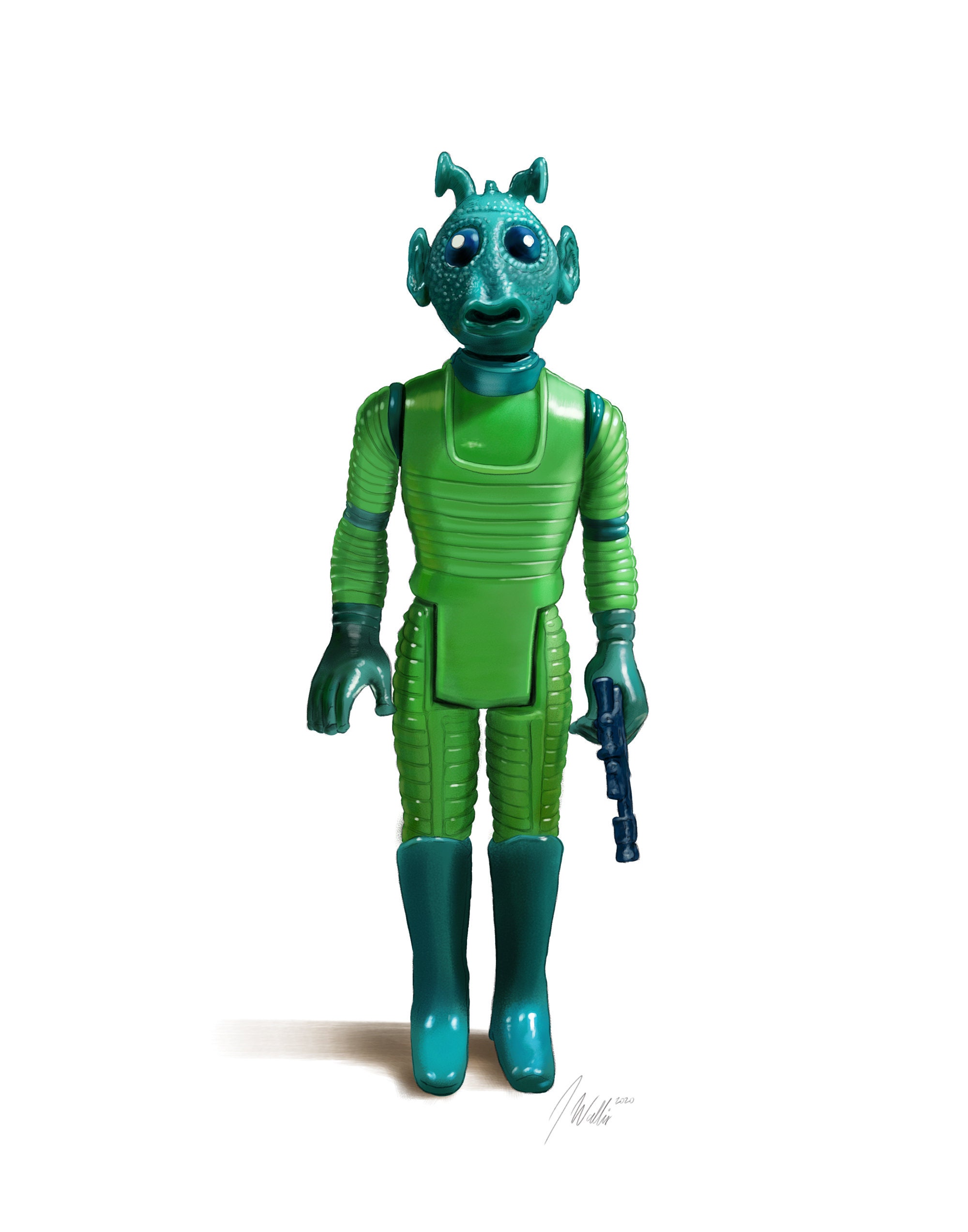 Greedo Star Wars Vintage Kenner Art 