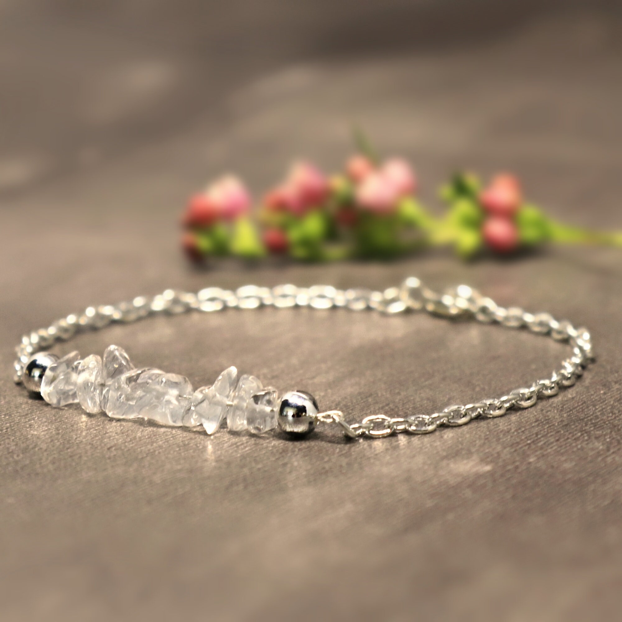 Manifestation Intention Bracelet Clear Quartz Bracelet April Etsy