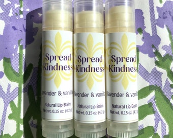 Spread Kindness Lip Balms (Lavender and Vanilla), Kindness Matters Lip Balms, Lavender and Vanilla Lip Balm, Natural Lip Balms
