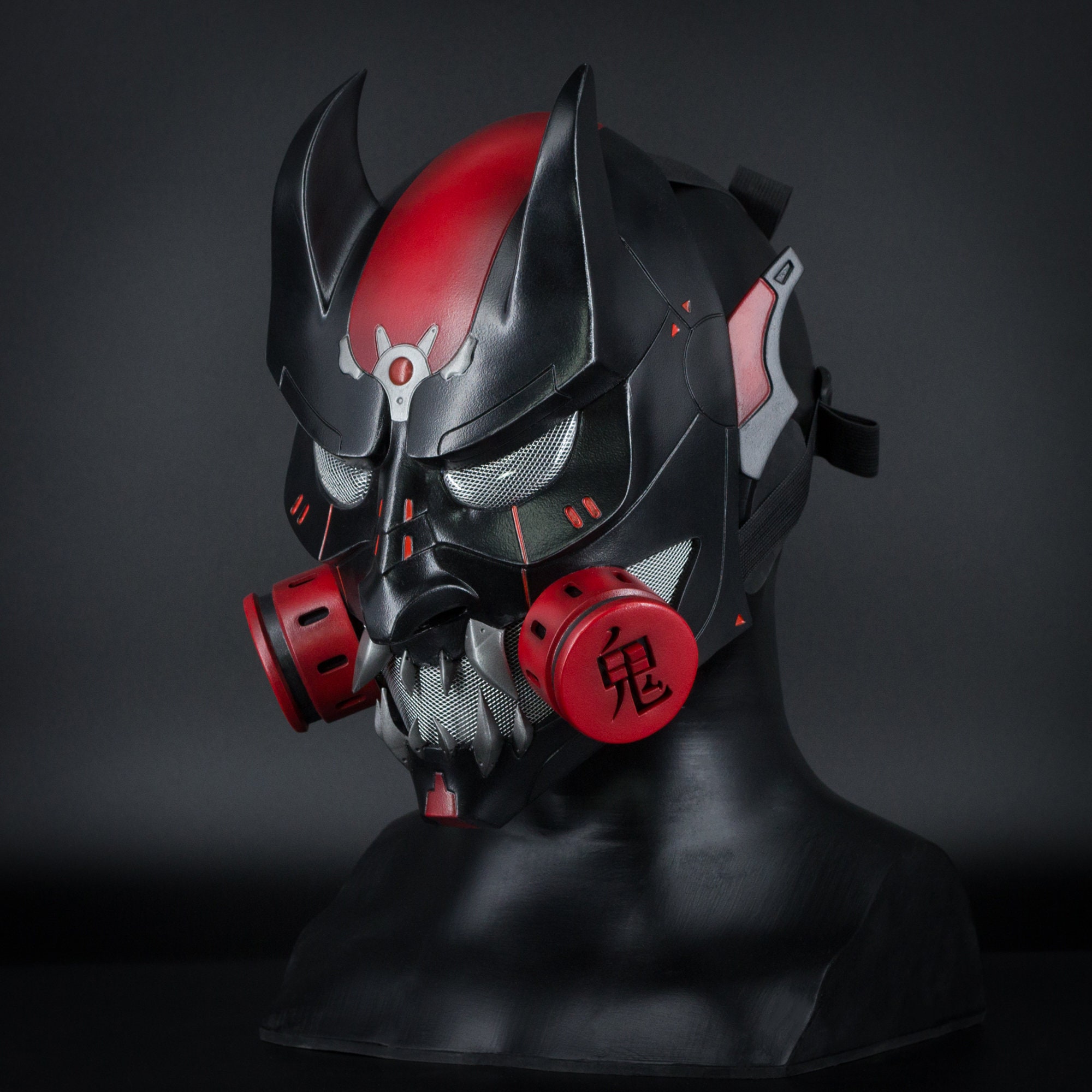 Custom design Cyberpunk Demon Oni mask Etsy