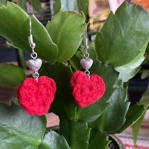 Single Silver Heart Drop Earrings