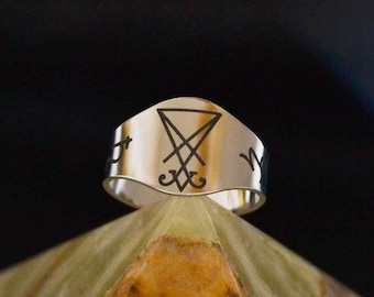Lucifer ring in silver color stainless steel