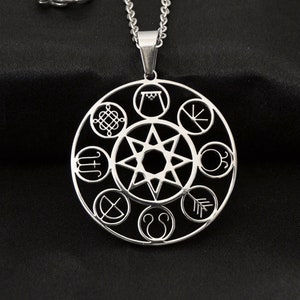 Rueda mágica del año con símbolos de Yule, Imbolc, Ostara, Beltane, Litha, Lammas, Mabon y Samhain