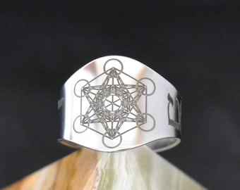 METATRON cube ring in 316L stainless steel