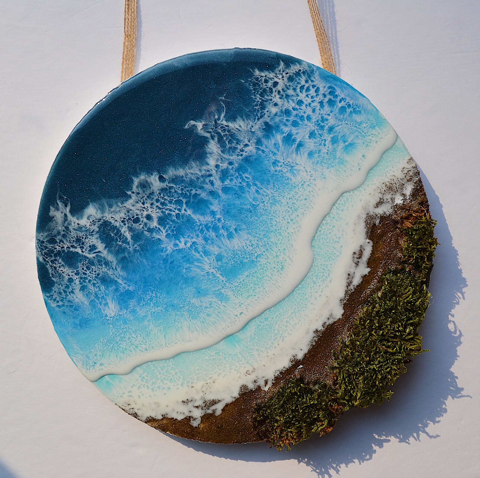 Ocean Resin Art Beach Art Real Sand Beach Scene Sand Beach Etsy