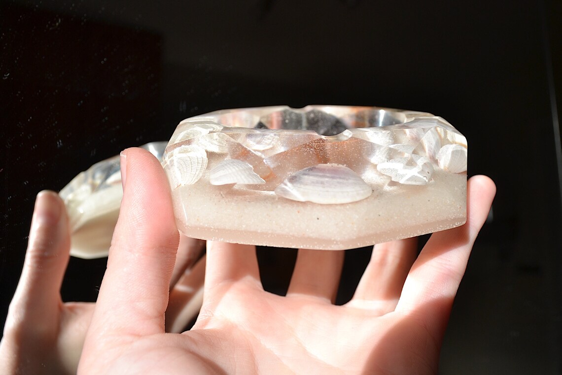 Beach Ashtray Small Resin Ashtray Underwater Ashtray Ocean Etsy