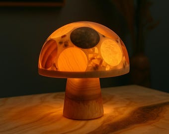 Handmade Onyx Mushroom Night Light