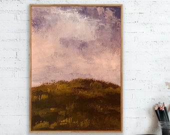 Impresión de arte de paisaje abstracto, impresión de bellas artes de pared de paisaje original