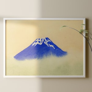 Large Watercolor Landscape Print of Mount Fuji Japan, Sumi-e ink Japanese Landscape Print,Minimalist Asian Wall Decor, Giclee color Wall Art